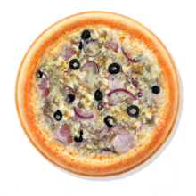 29. PEEKONI - 40cm; Kaste, Juust Mozarella, Hakkliha, Peekon, Sibul, Oliivid, Sinihallitusjuust